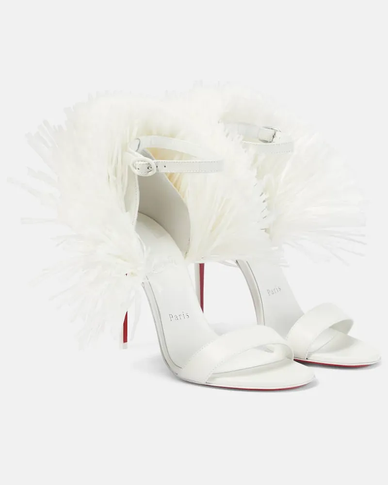 Christian Louboutin Bridal Sandalen Loubigirl 100 aus Leder Weiß