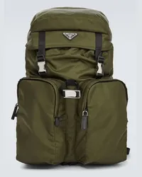 Prada Rucksack aus Re-Nylon mit Leder Schwarz