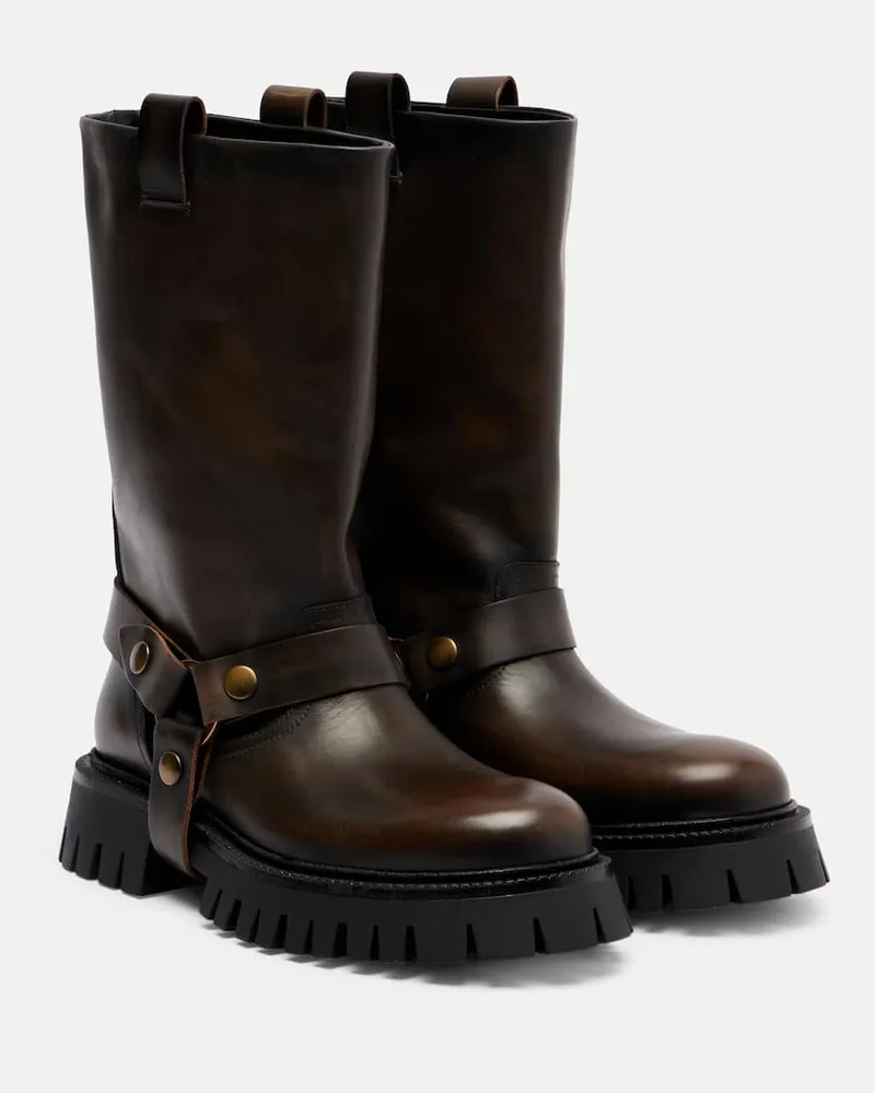 Golden Goose Bikerstiefel Kurt aus Leder Braun