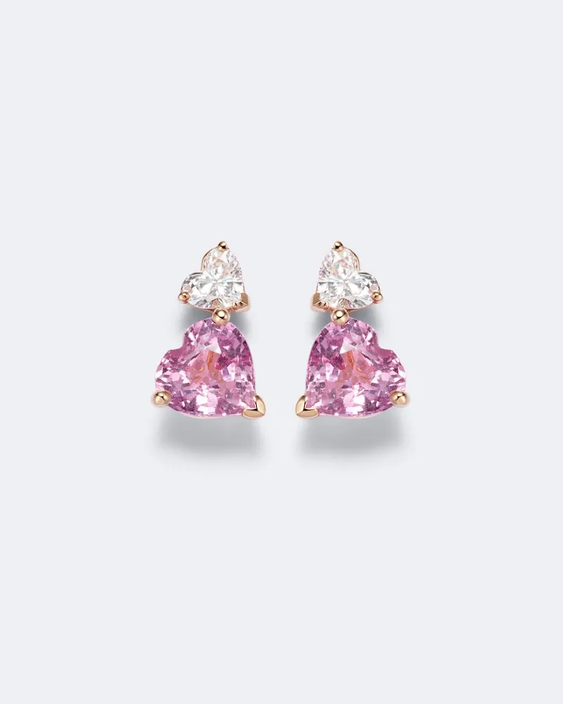 SHAY Ohrringe aus 18kt Roségold mit Diamanten und Saphiren Gold