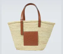 Tote Bag Anagram Large aus Raffiabast mit Leder