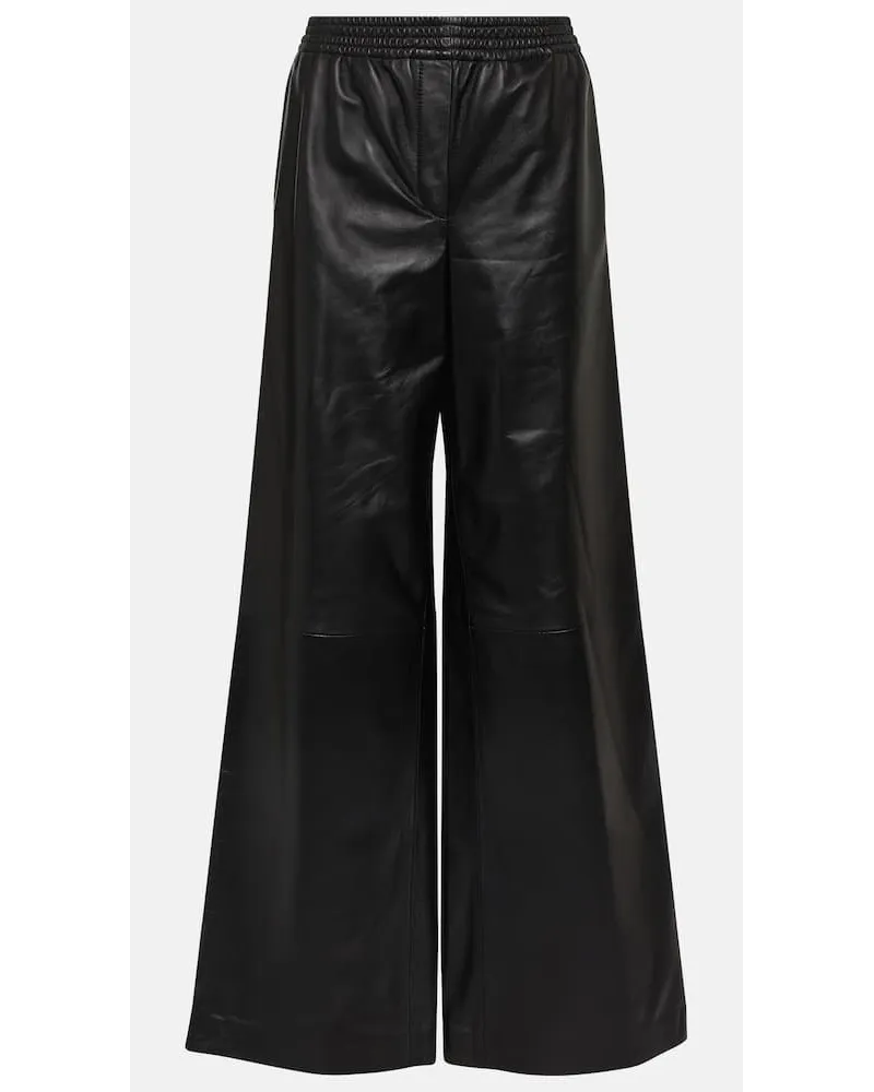 Joseph Weite Hose Ashbridge aus Leder Schwarz