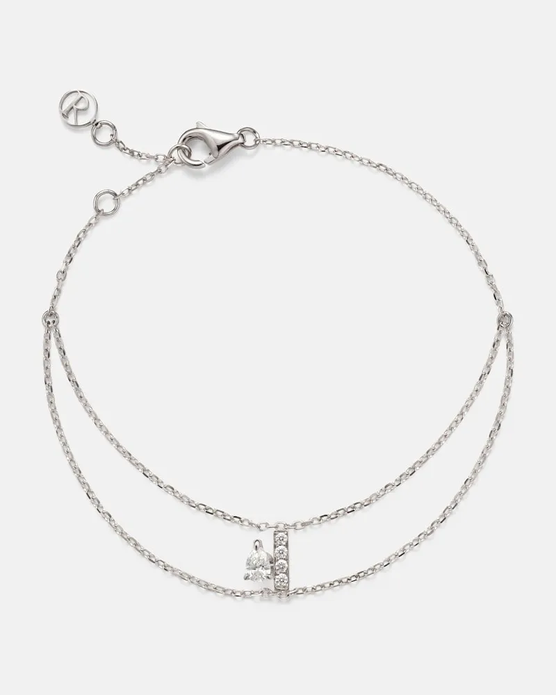 Repossi Armband Letters aus 18kt Weißgold mit Diamanten Silber