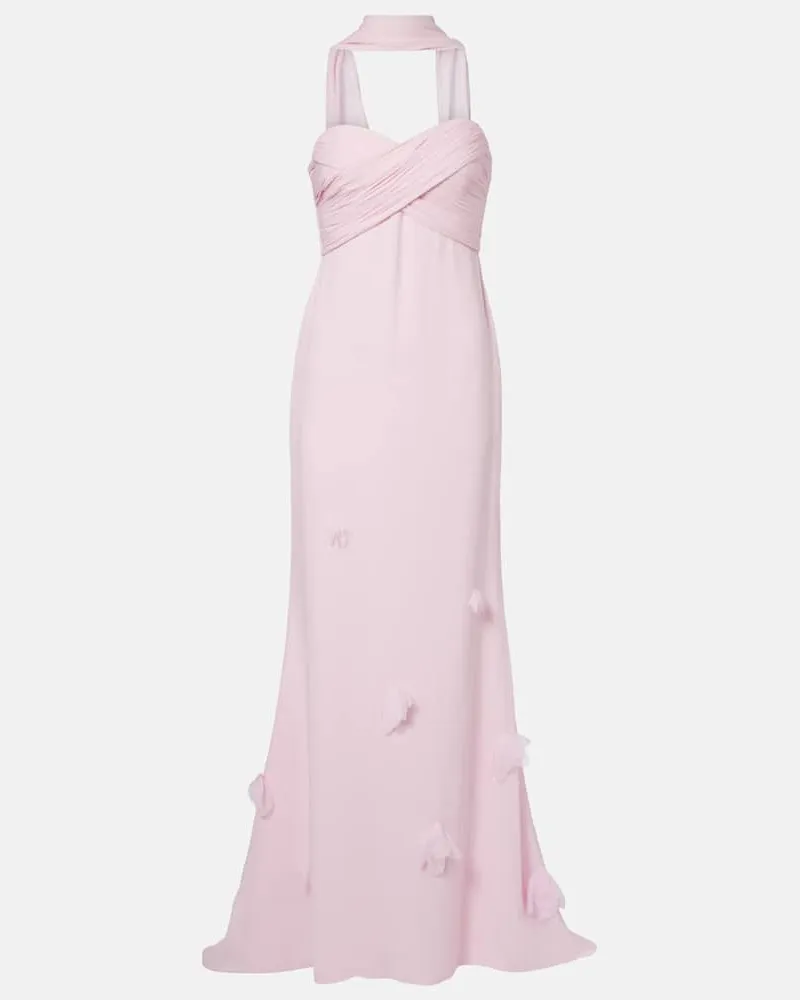 Self-Portrait Robe aus Georgette Rosa