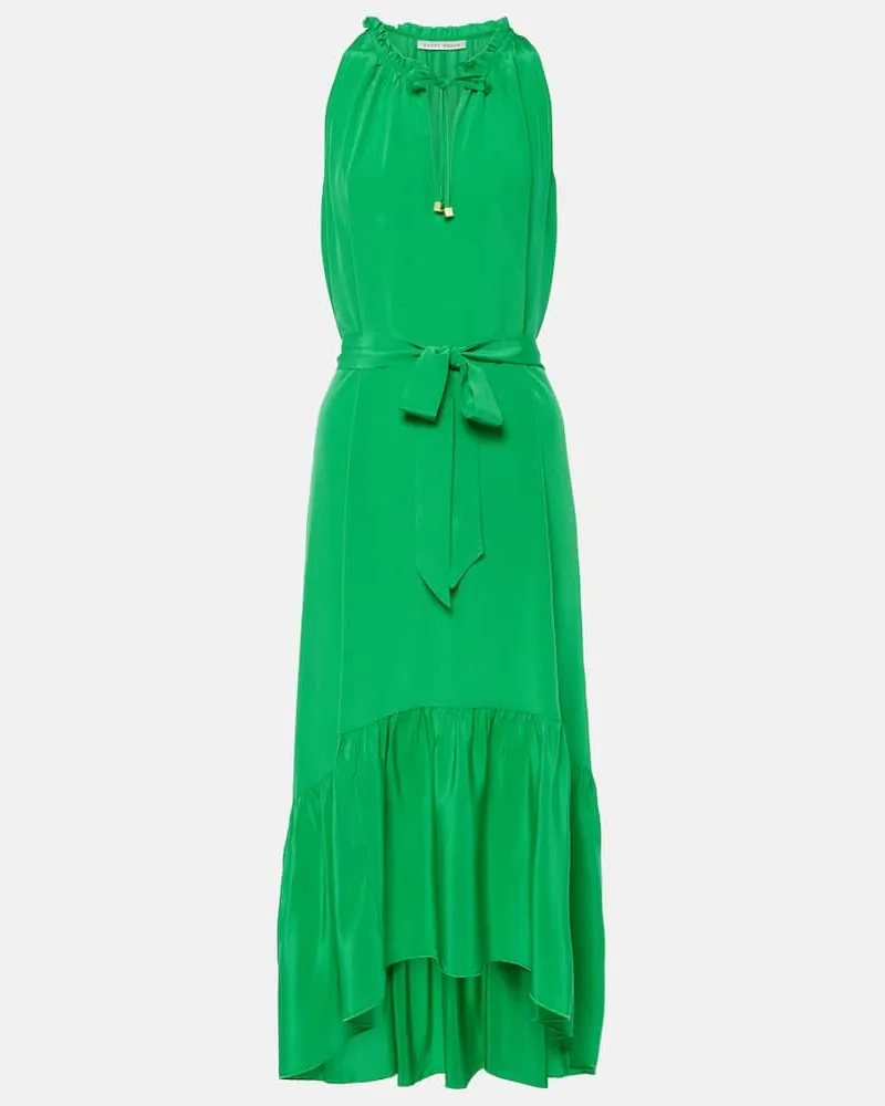 Heidi Klein Midikleid Chamarel aus Crêpe de Chine aus Seide Grün