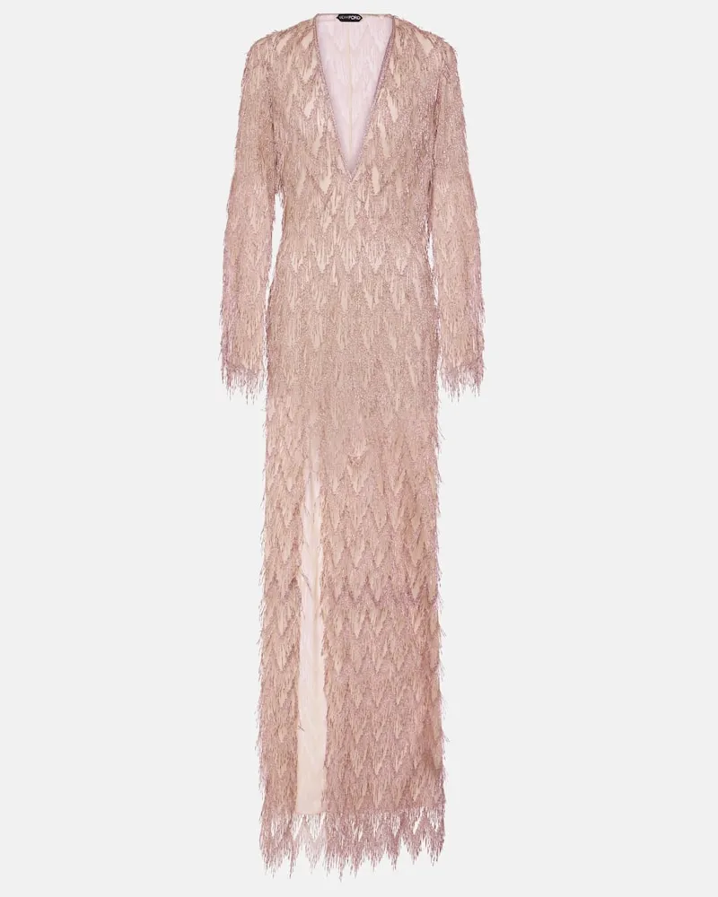 Tom Ford Robe aus Lamé Rosa