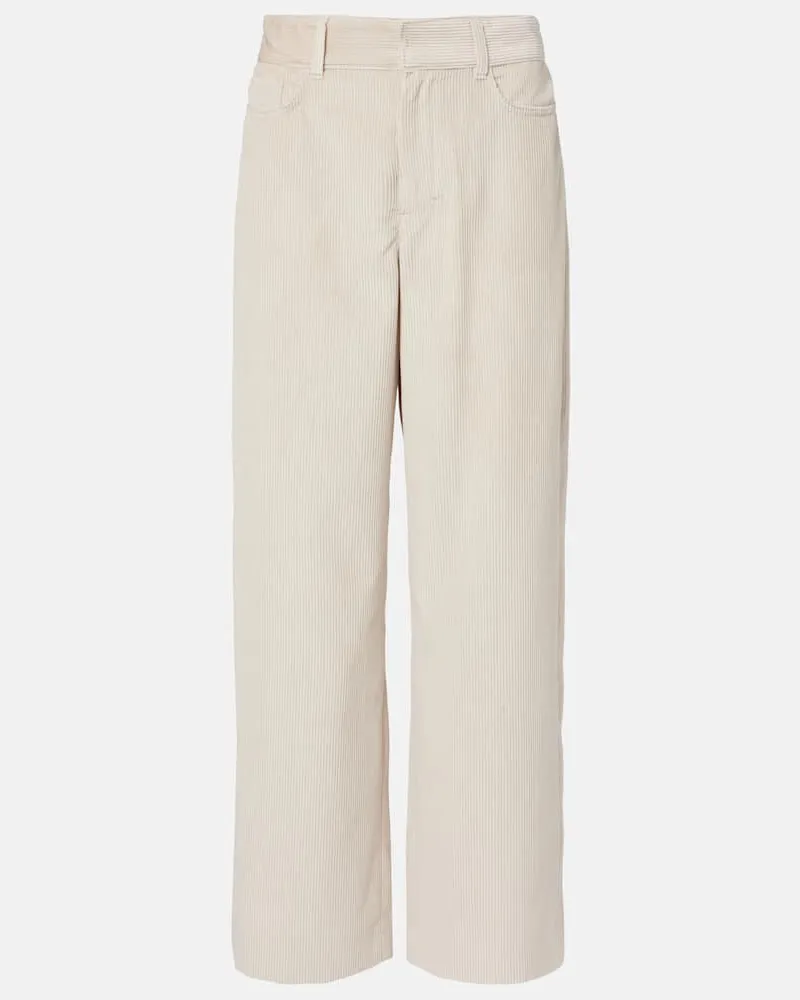Max Mara Weite Hose Eneide aus Baumwoll-Cord Weiß