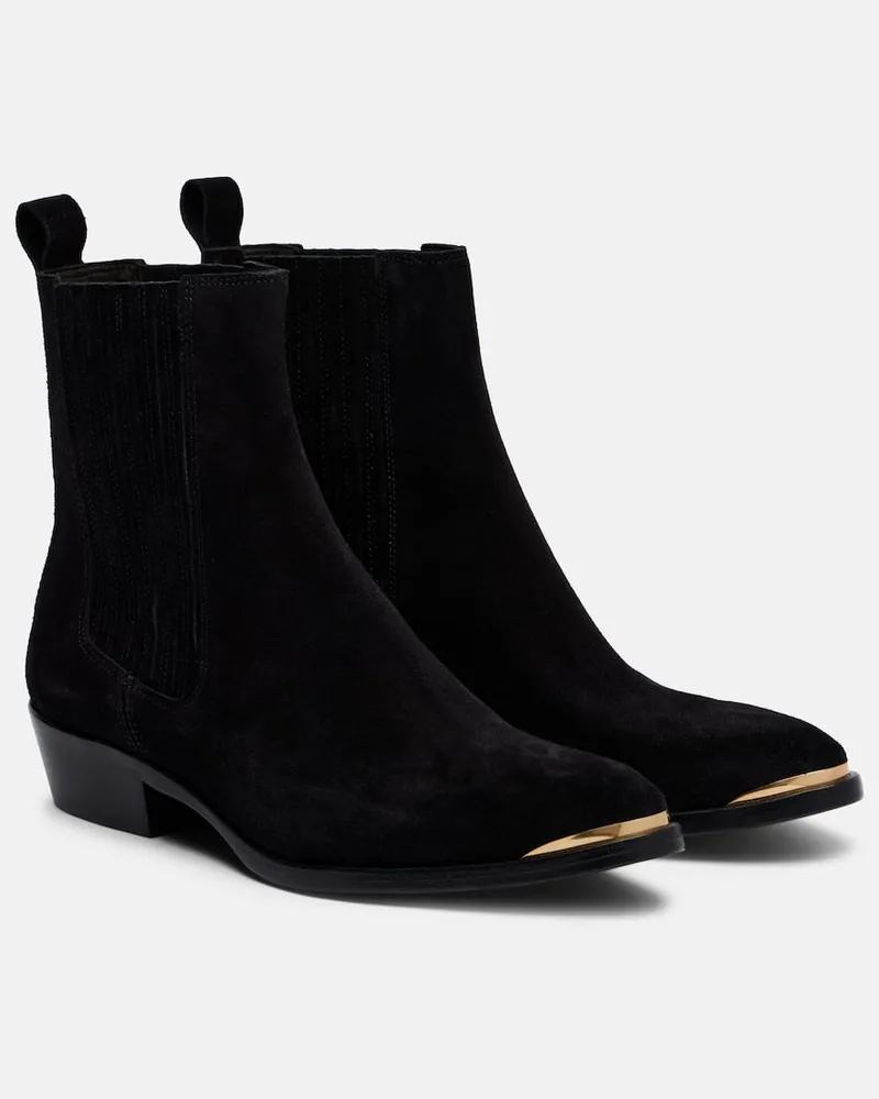 Isabel Marant Ankle Boots Delano 35 aus Veloursleder Schwarz