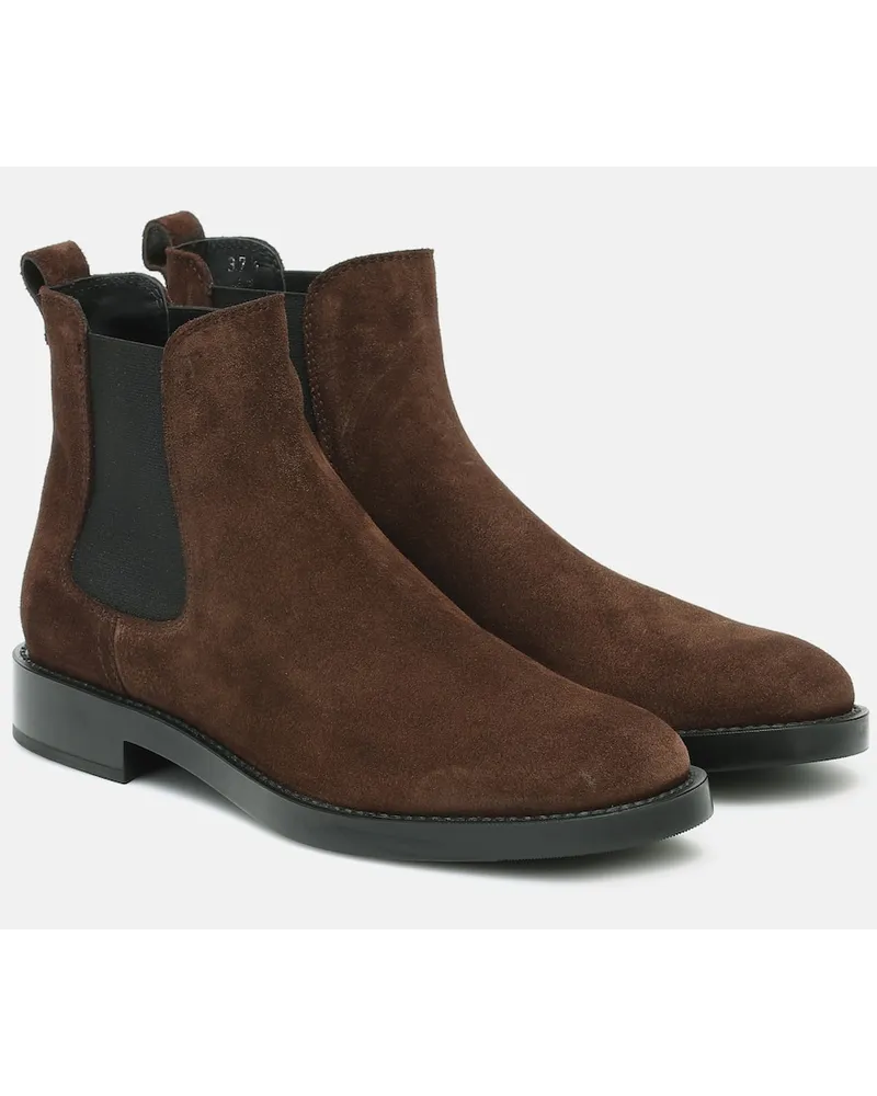 TOD'S Chelsea Boots aus Veloursleder Braun