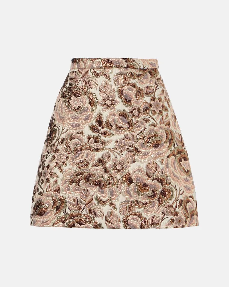 Valentino Garavani Minirock Après L’Hiver aus Brokat Pink