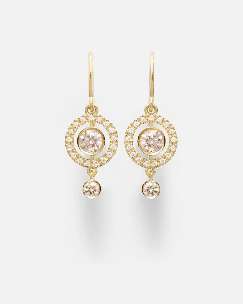 Ileana Makri Ohrringe Orbit aus 18kt Gelbgold mit Diamanten Gold