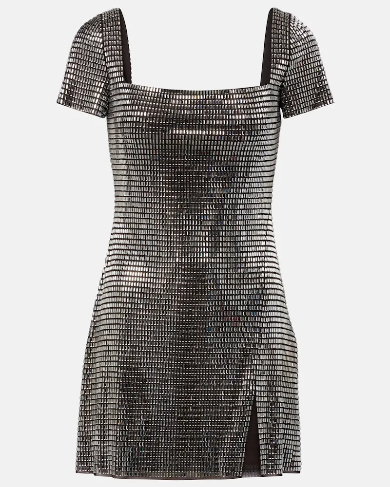 Self-Portrait Verziertes Minikleid Grau