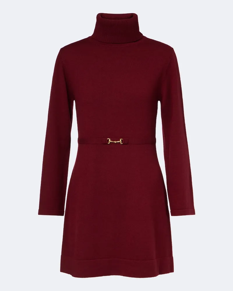 RIXO Pulloverkleid Aly aus Wolle und Kaschmir Burgunderrot