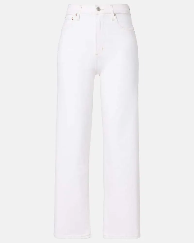 AGOLDE Cropped Wide-Leg Jeans Ren Weiß