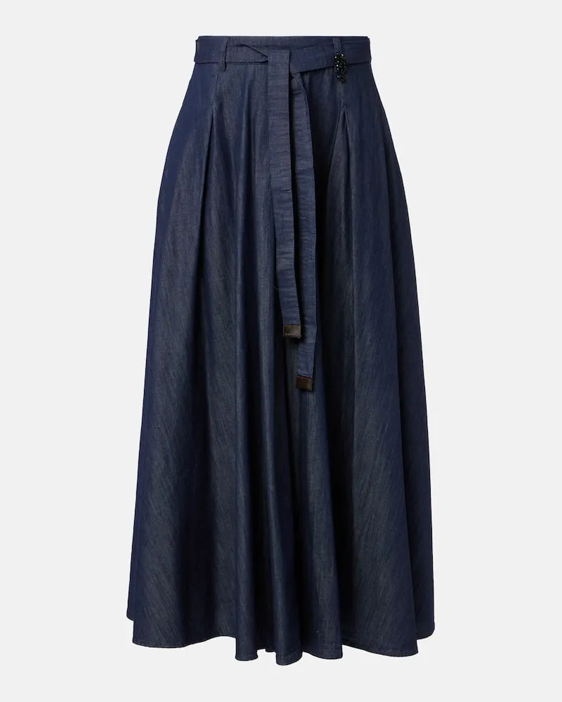Max Mara Maxirock Amanda aus Chambray Blau
