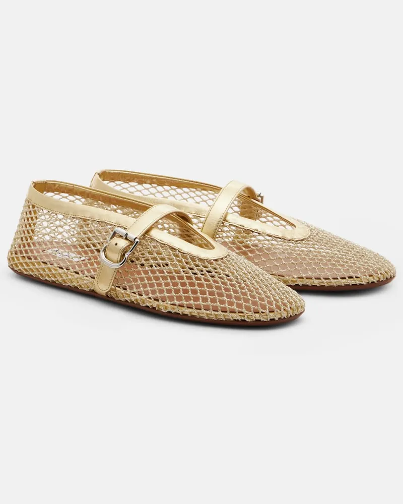 Alaïa Alaïa Mary-Jane-Ballerinas mit Leder Gold