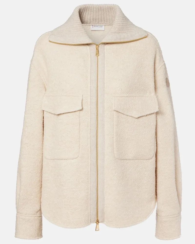 Moncler Jacke aus einem Wollgemisch Beige