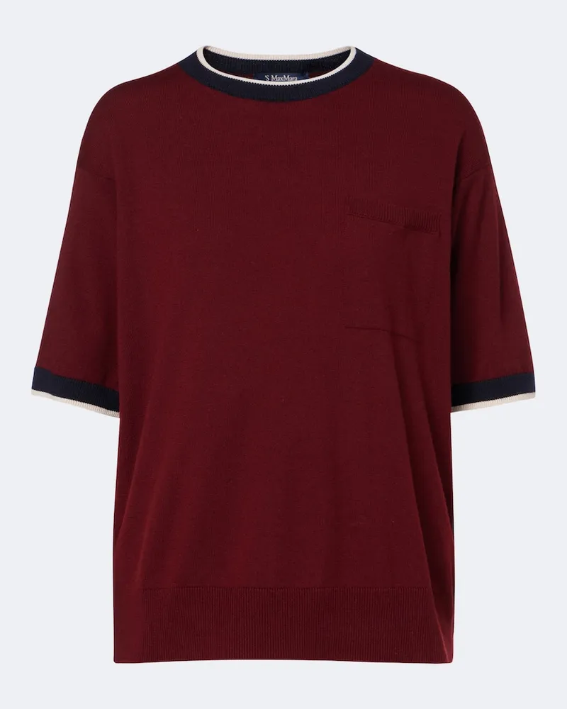 Max Mara Pullover aus Wolle Burgunderrot
