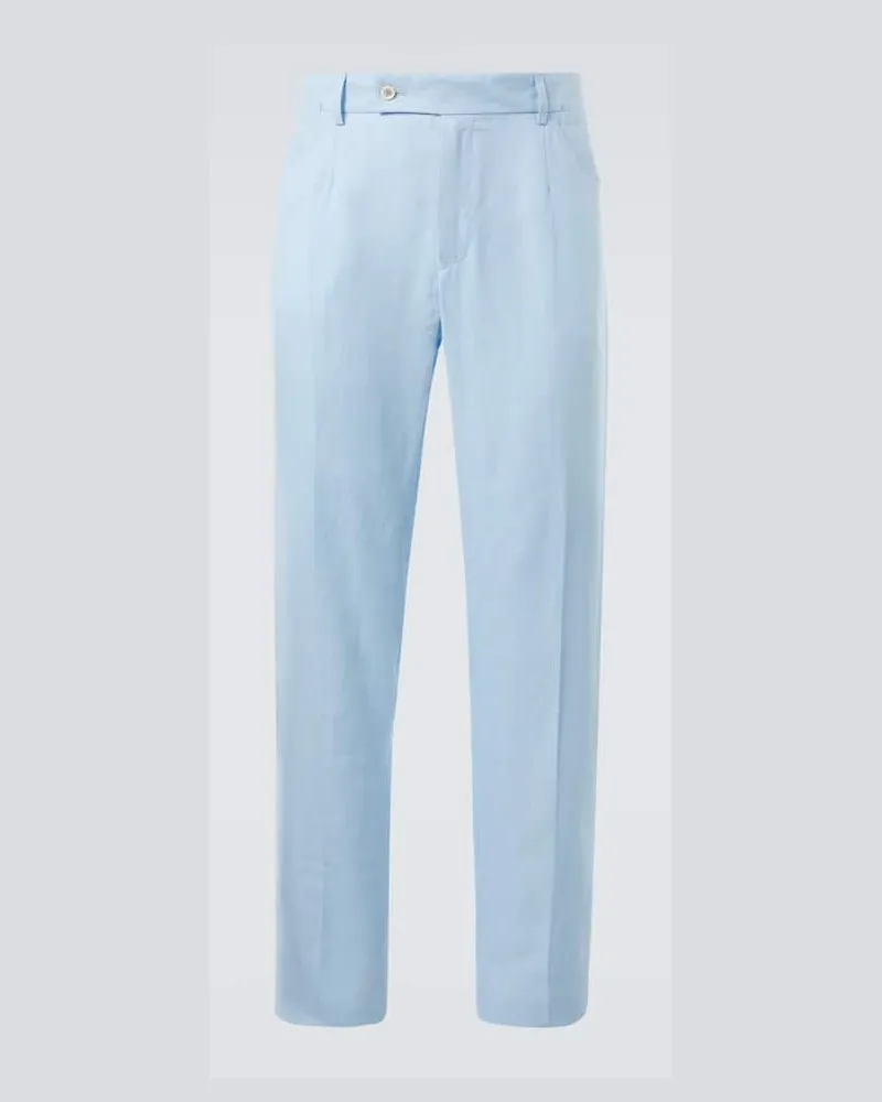 Dolce & Gabbana Gerade Hose aus Leinen Blau