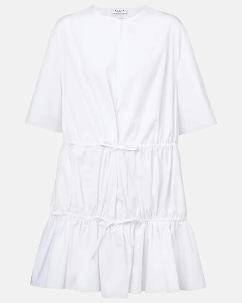 Alaïa Alaïa Minikleid aus Baumwolle Weiß