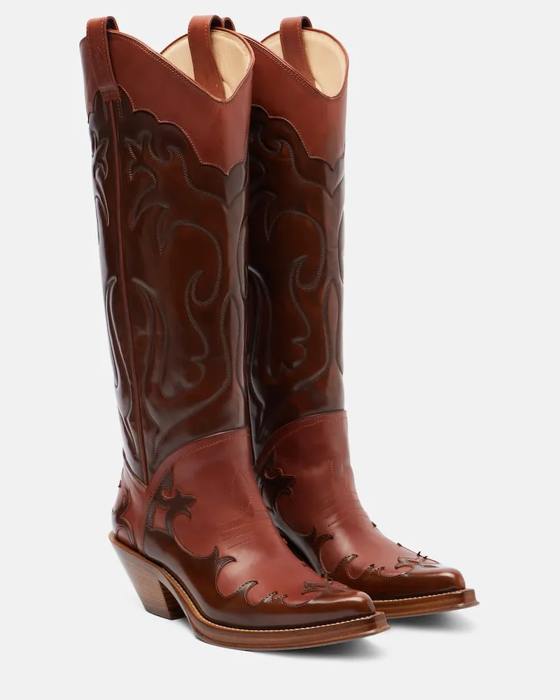 Gabriela Hearst Westernstiefel Capitana aus Leder Braun