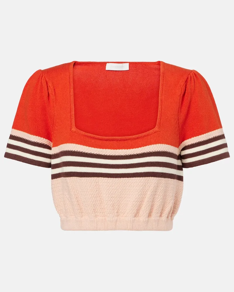 Zimmermann Cropped-Top Ascension aus einem Baumwollgemisch Multicolor