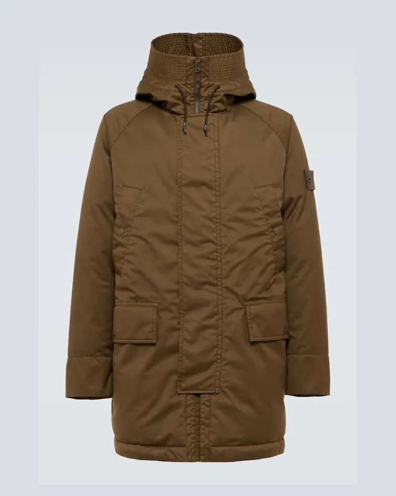 Stone Island Daunenjacke Ghost Compass aus Twill Grün