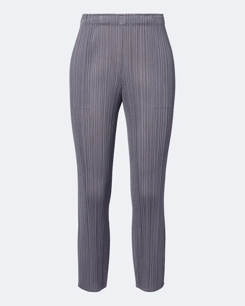 Issey Miyake Basics Cropped Slim Hose Grau