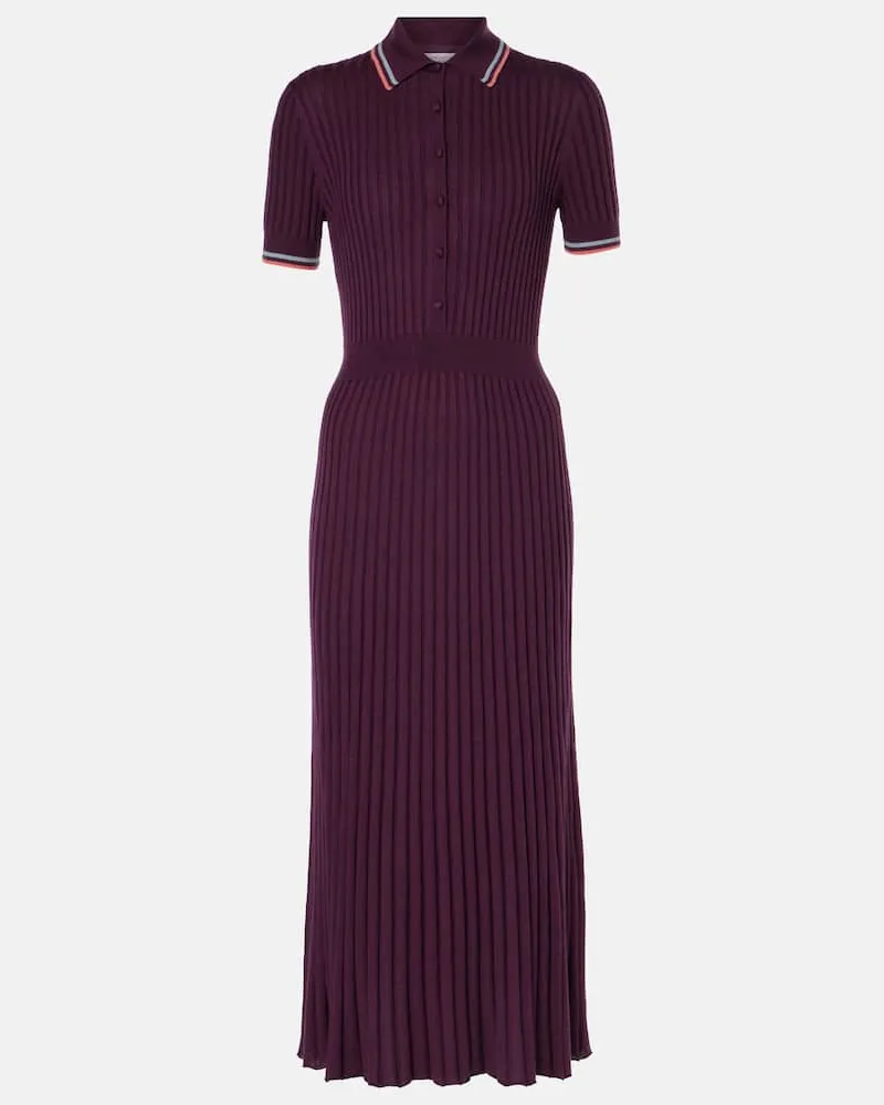 Gabriela Hearst Polokleid Eyot aus Seide und Kaschmir Violett