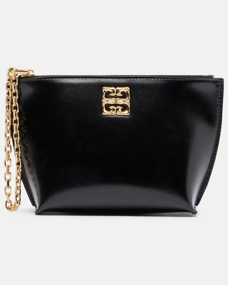Givenchy Clutch 4G Liquid Small aus Leder Schwarz