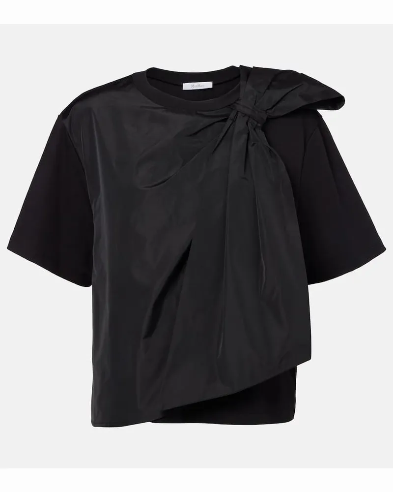 Max Mara T-Shirt Colle aus Baumwoll-Jersey Schwarz