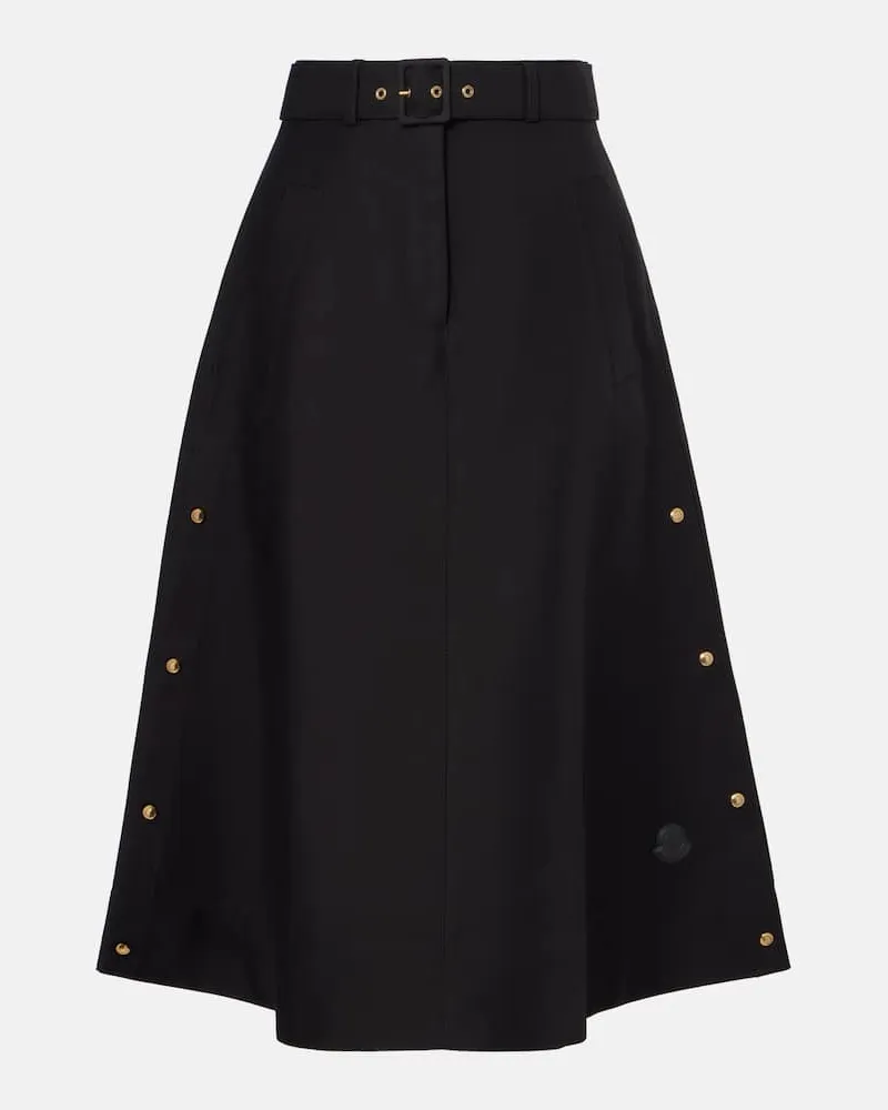 Moncler Midirock aus Baumwolle Schwarz