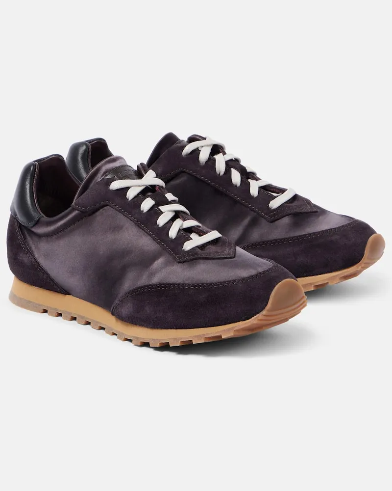Le Monde Béryl Le Monde Béryl Sneakers Slim Runner aus Satin Braun