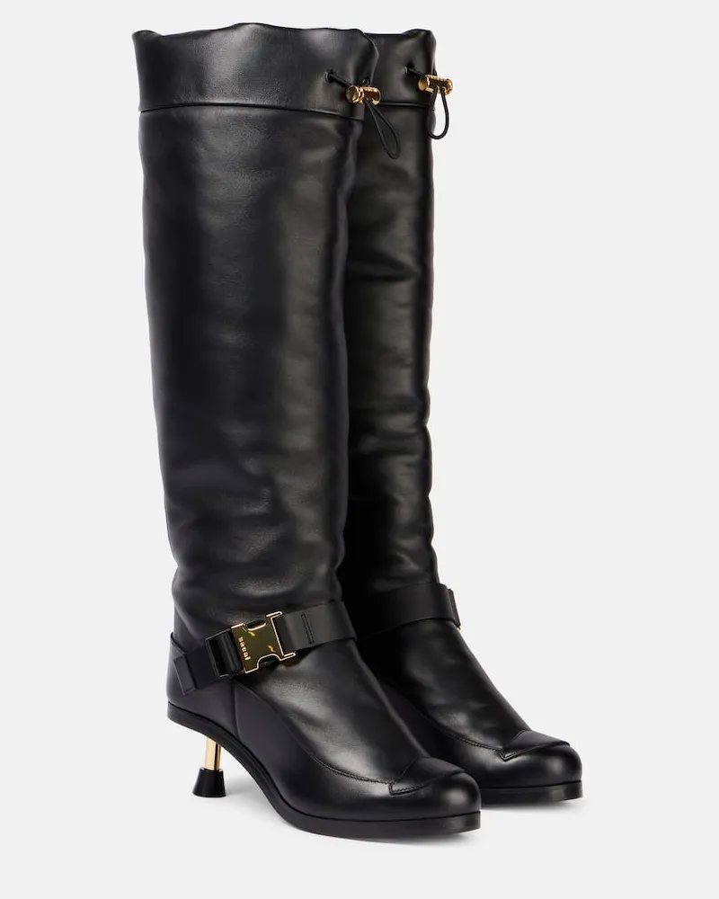 Sacai Stiefel aus Leder Schwarz