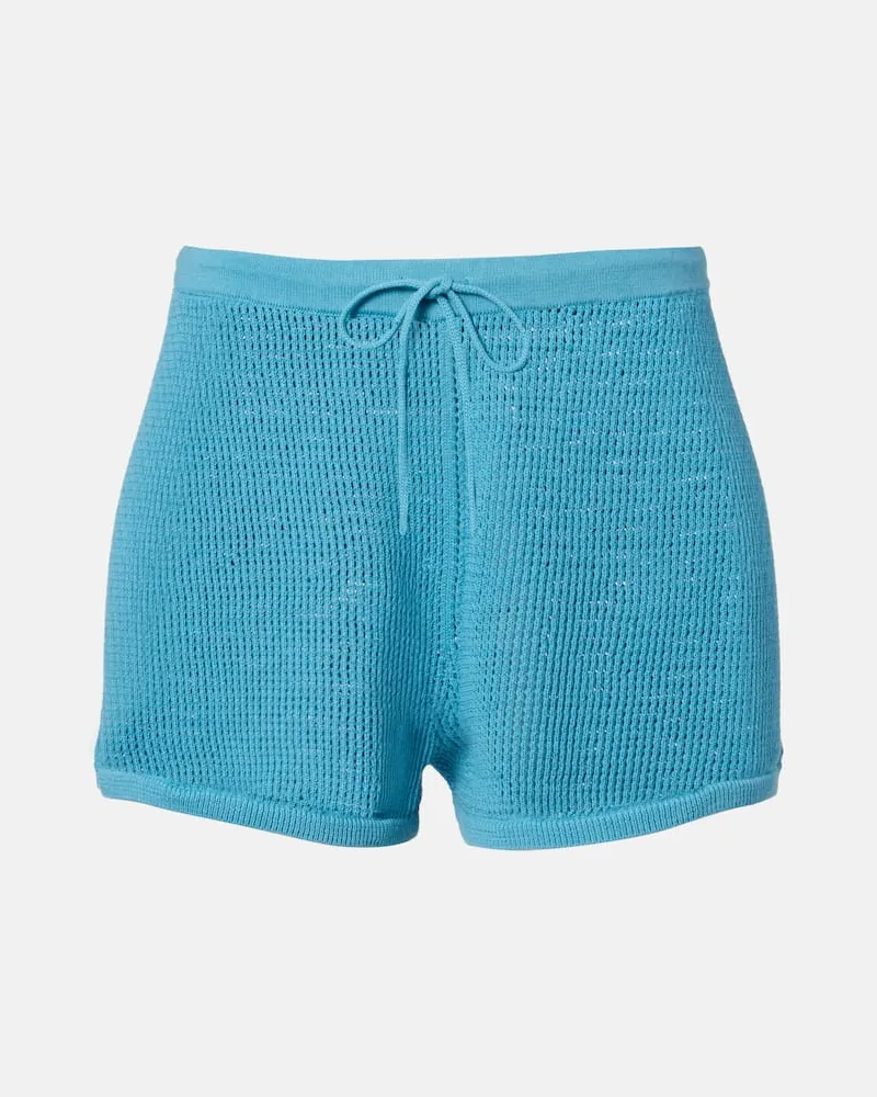 STAUD Shorts Samara aus Baumwolle Blau