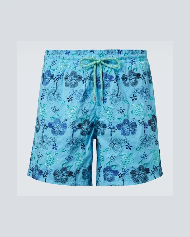 Vilebrequin Bedruckte Badeshorts Mistral Blau