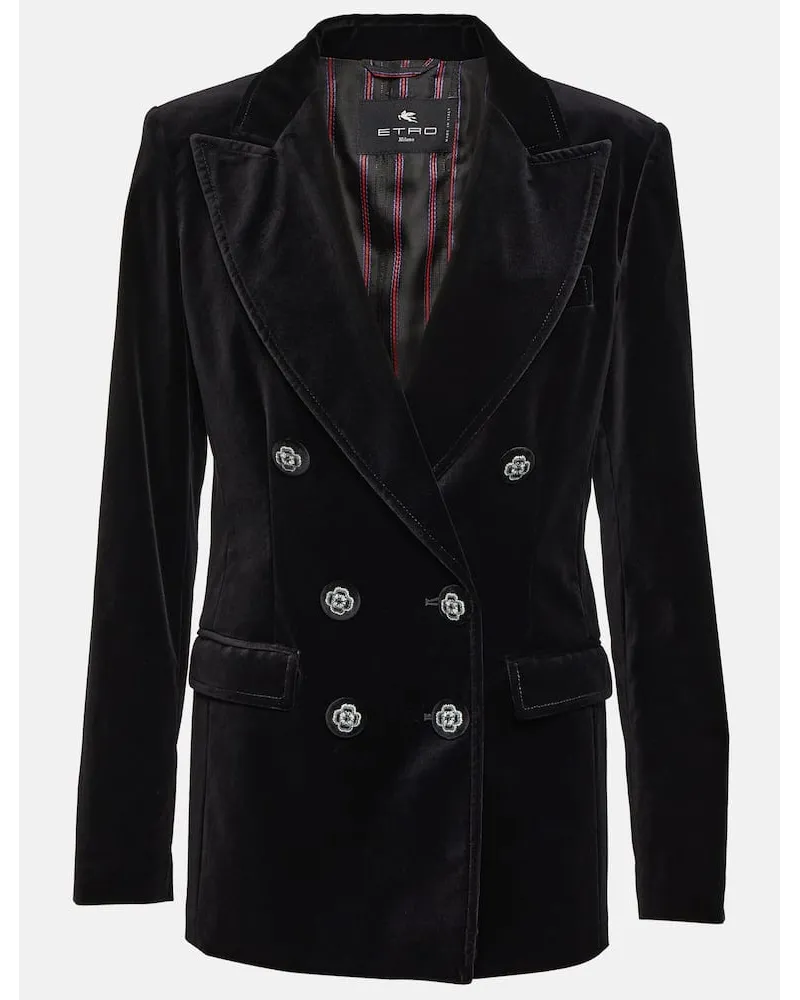 Etro Blazer aus Samt Schwarz
