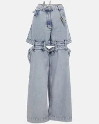 ATTICO Low-Rise Wide-Leg Jeans Blau