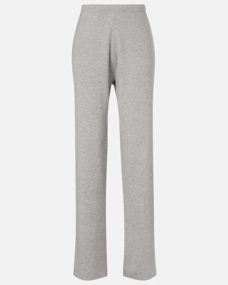 extreme cashmere Gerade Hose Rush aus einem Kaschmirgemisch Grau