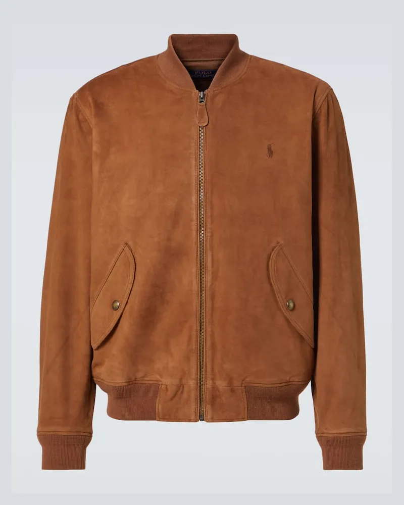 Ralph Lauren Bomberjacke aus Veloursleder Braun
