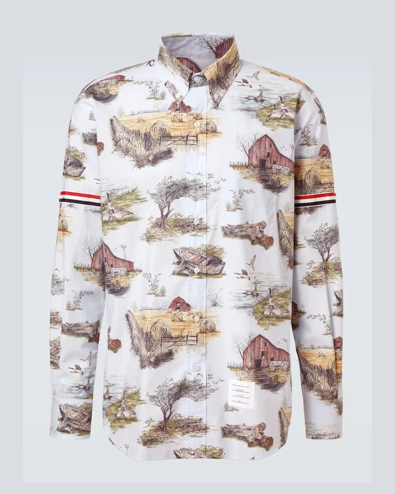 Thom Browne Hemd aus Baumwolle Blau