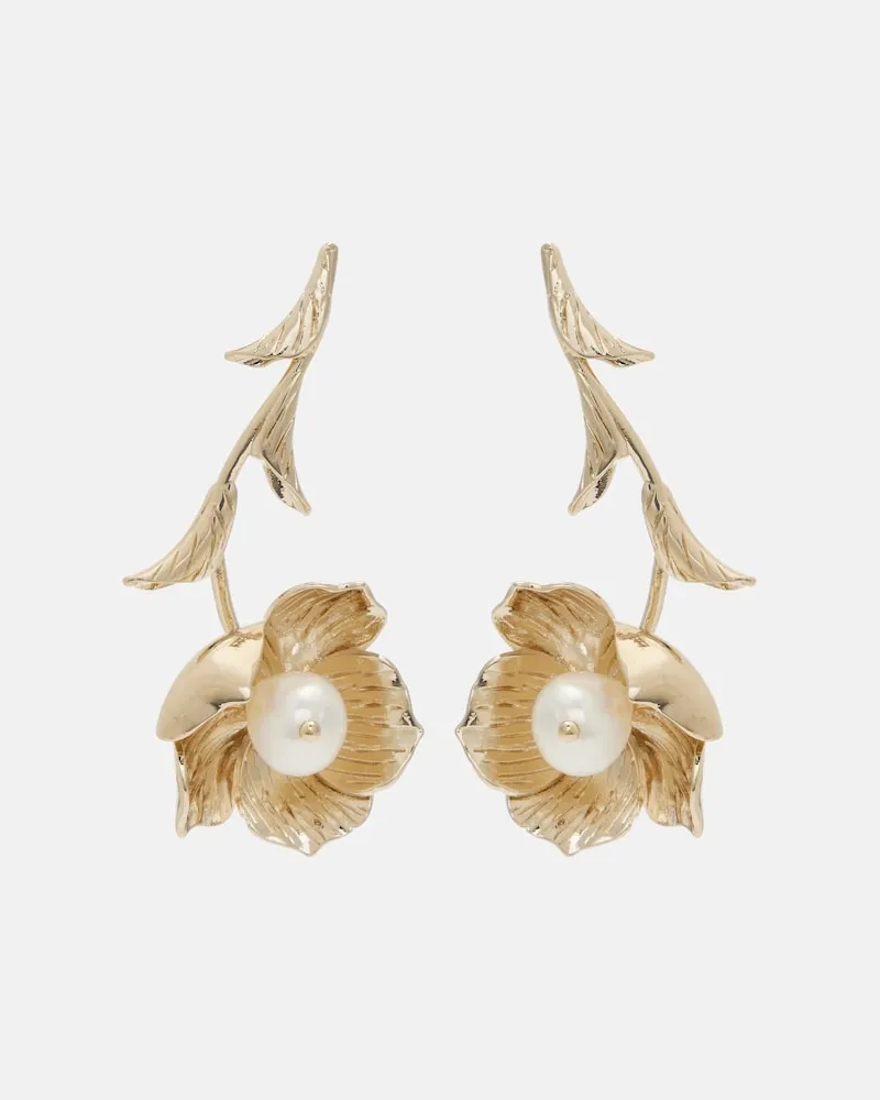 Erdem Ohrringe mit Zierperlen Gold