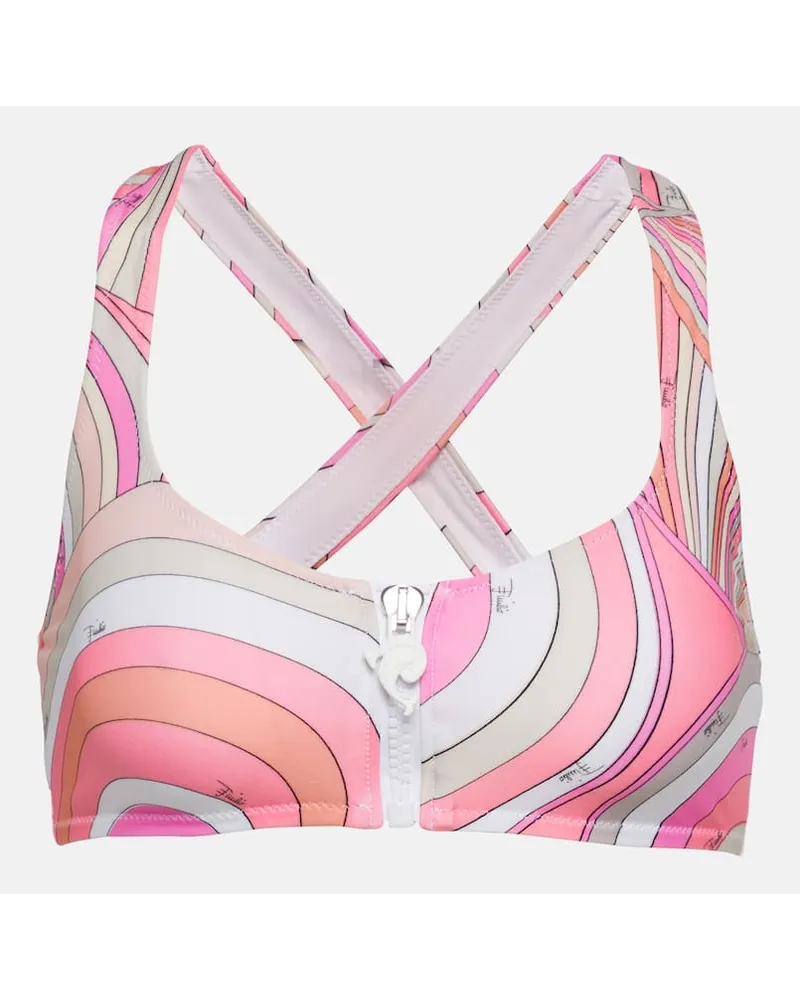 Emilio Pucci Bedrucktes Bikini-Oberteil Pink