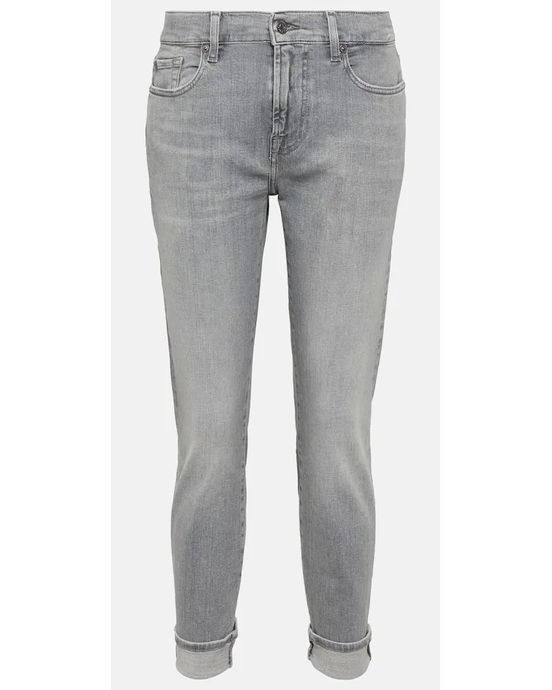 7 for all mankind Mid-Rise Slim Jeans Grau
