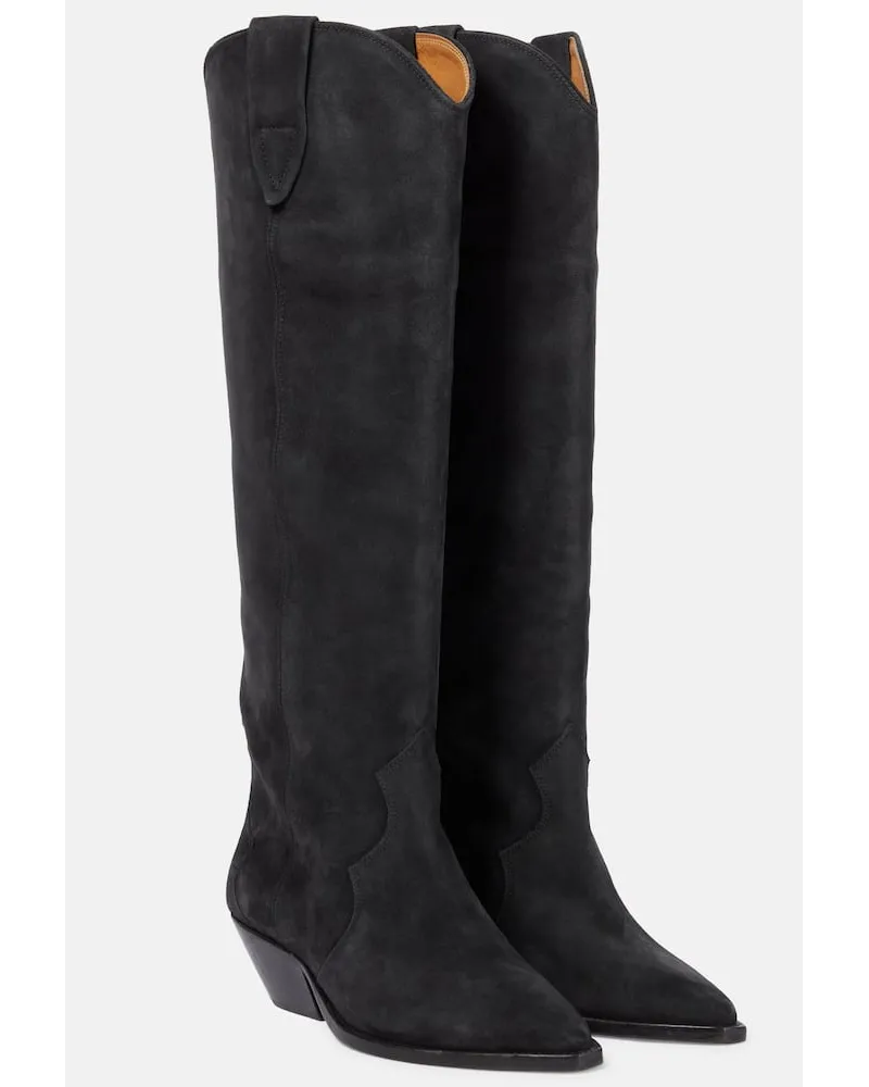 Isabel Marant Stiefel Denvee aus Veloursleder Schwarz