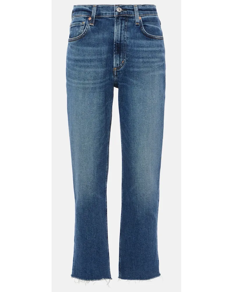 Citizens of humanity High-Rise Cropped Straight Jeans Daphne Blau