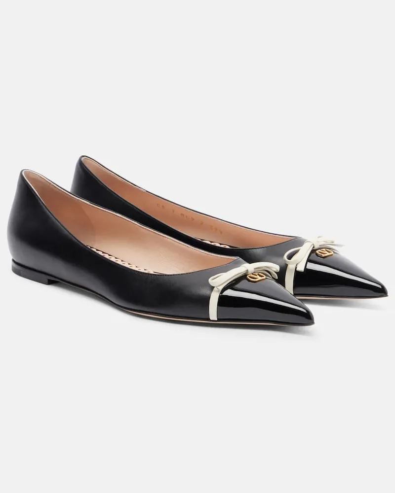 Valentino Garavani Ballerinas Bepointy aus Leder Schwarz