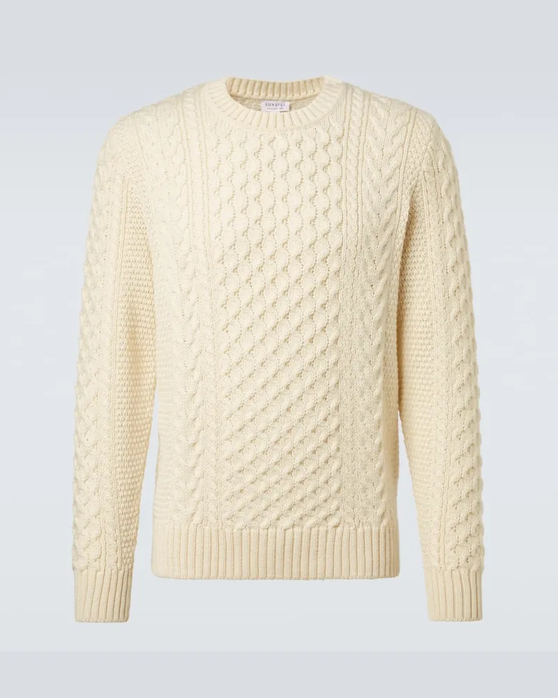 Sunspel Pullover aus Wolle Weiß