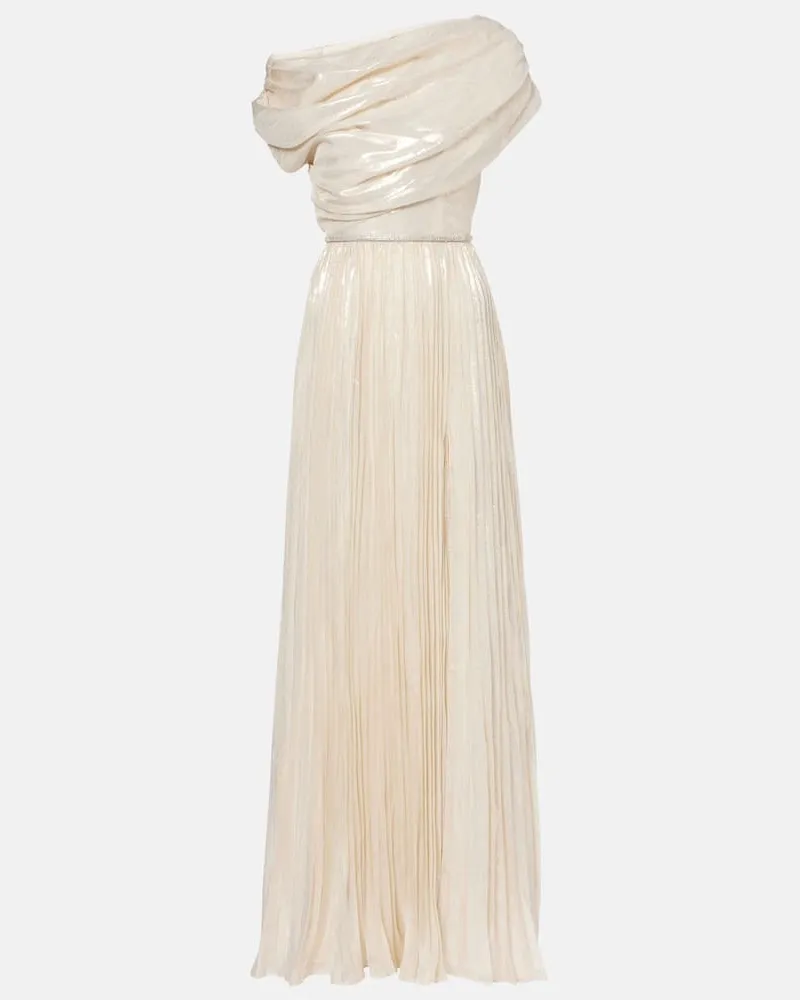 Self-Portrait Maxikleid aus Chiffon Gold