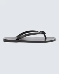 Saint Laurent Sandalen aus Leder Schwarz